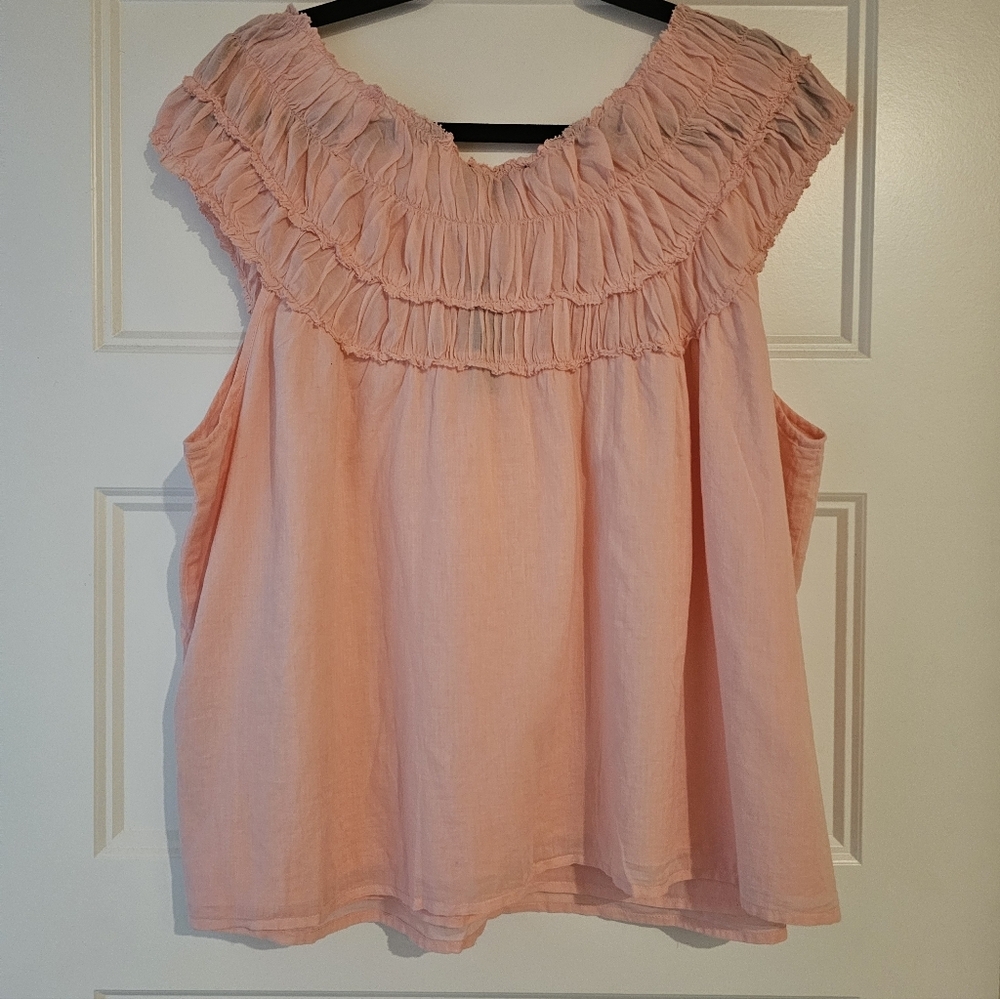 Brand New J. Crew Women's Blush Ruffle Sleeveless Blouse Sz XXL - Picture 5 of 6